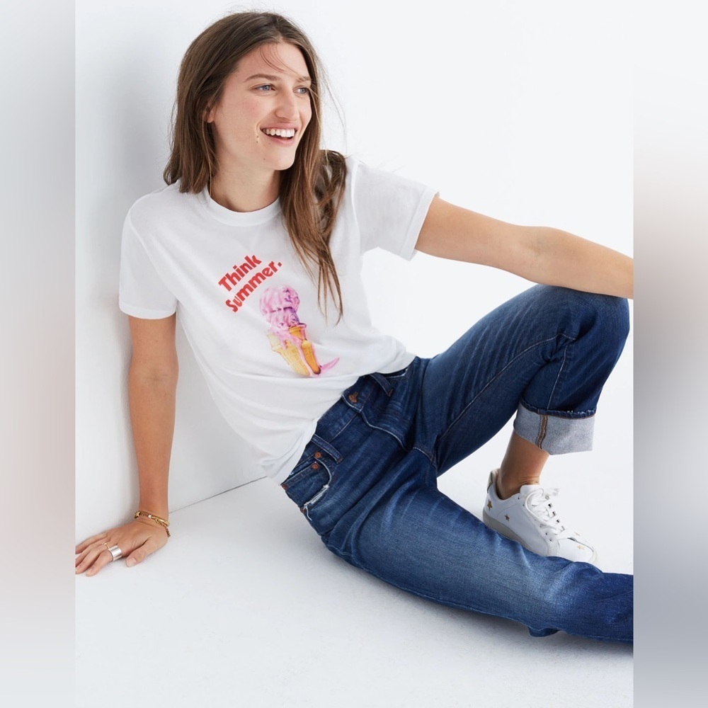 Madewell x Monogram White Tee with Ice Cream Graphic